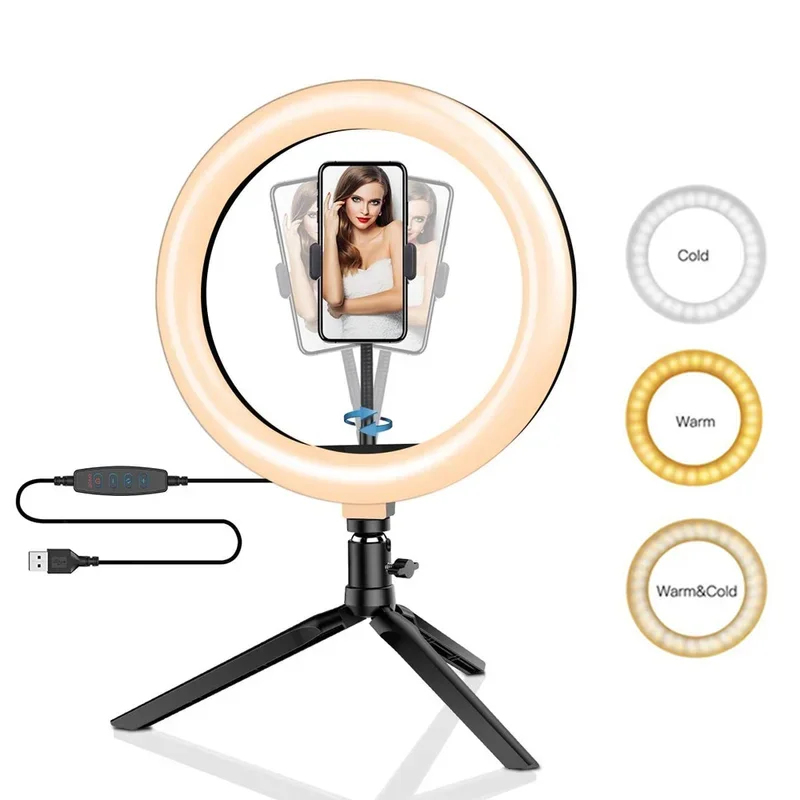 Macro Photography Lighting Kit - Dimmable26cm LED Ring Light Kit with