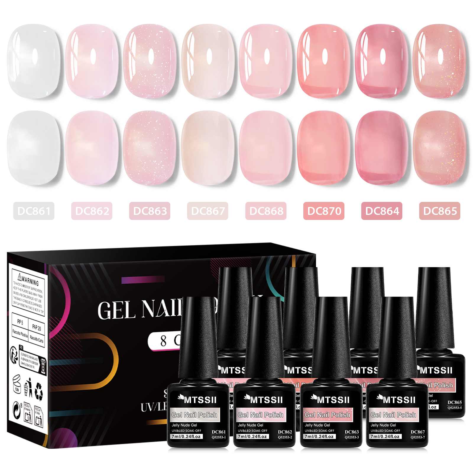 8pcs Nude Jelly Gel Nail Polis - مراجعة Photography Lighting Gel وسعره
