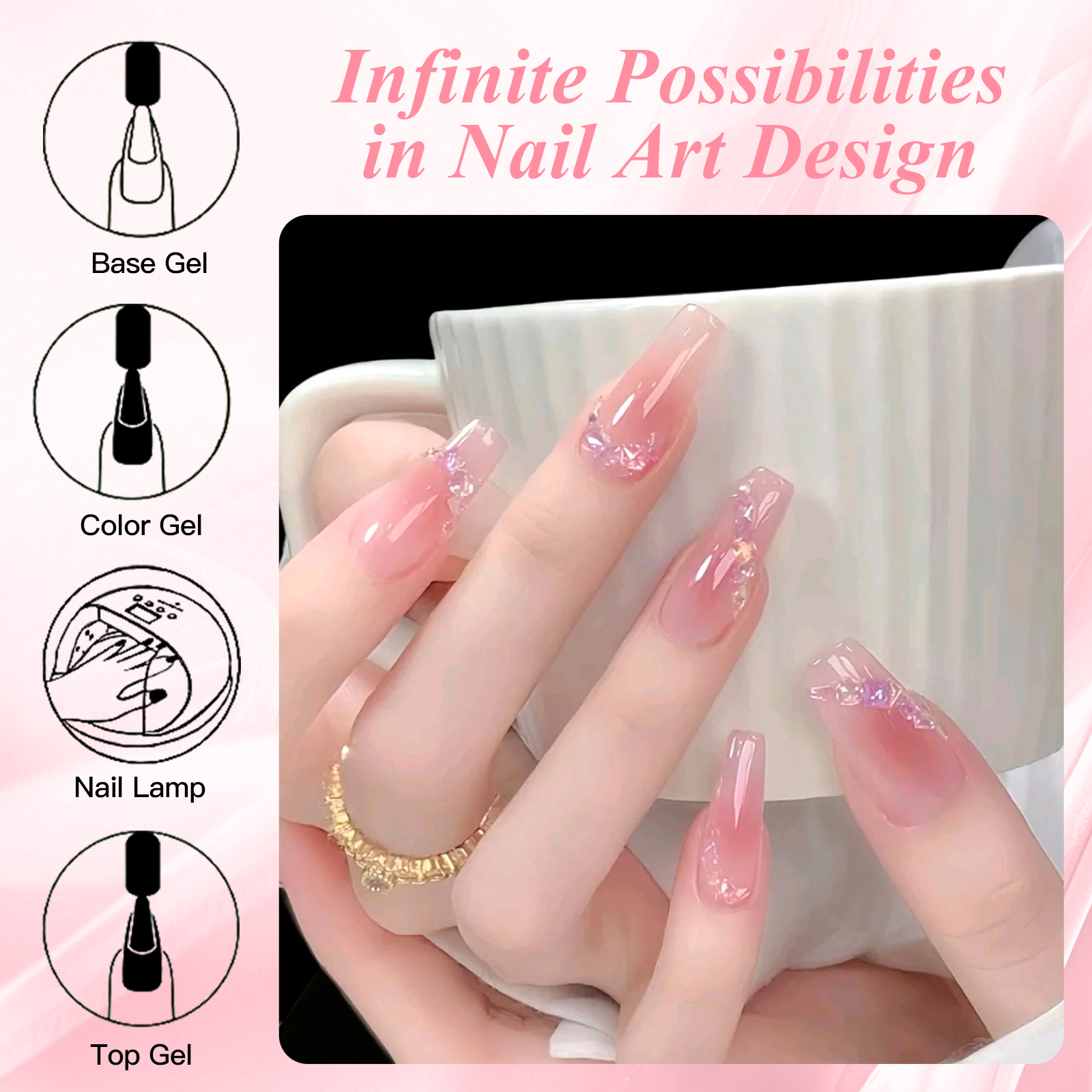8pcs Nude Jelly Gel Nail Polis - مراجعة Photography Lighting Gel وسعره