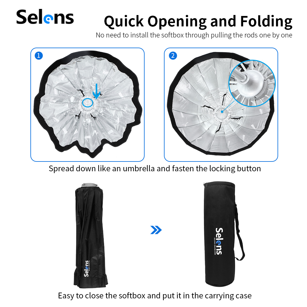 Selens 70/90/120cm Foldable Um - مراجعة Parabolic Umbrella Deep وسعره