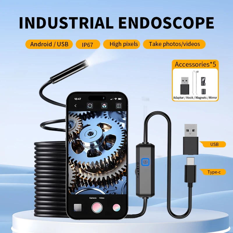 NEW Endoscope for OTG Android  - مراجعة Macro Photography Led Lighting وسعره