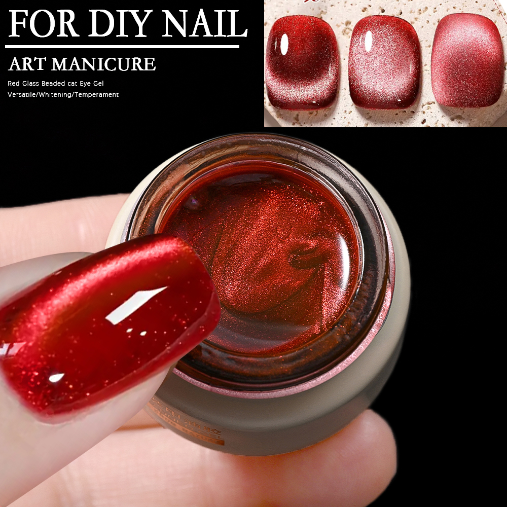 8ml Ruby Red Cat Eye Gel Nail  - مراجعة Photography Lighting Gel وسعره