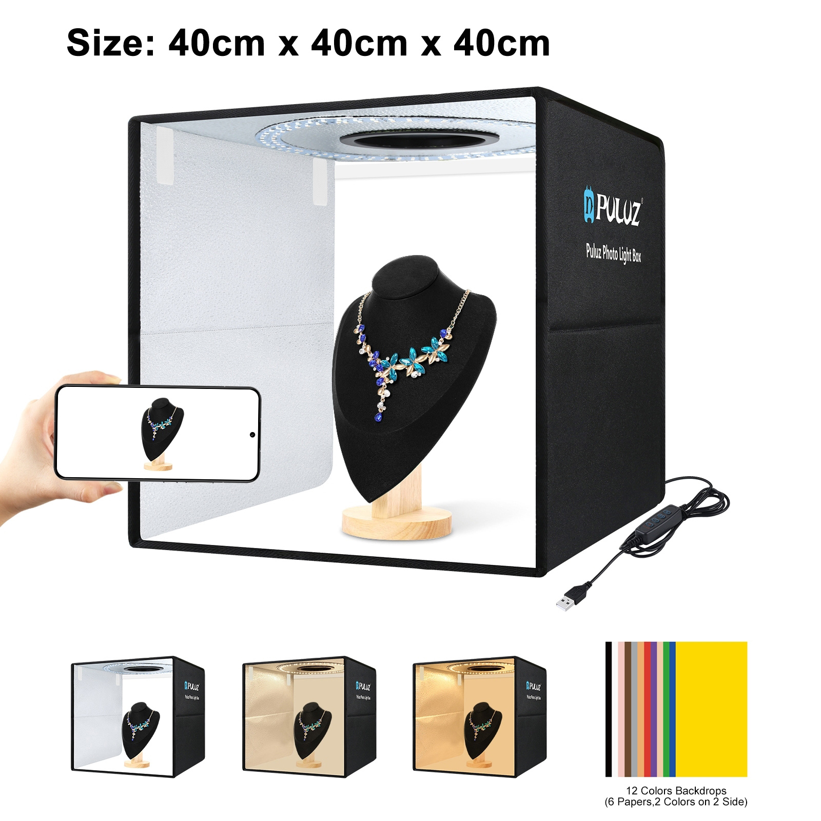PULUZ 40cm Folding Portable Ri - مراجعة Photography Lighting Case وسعره