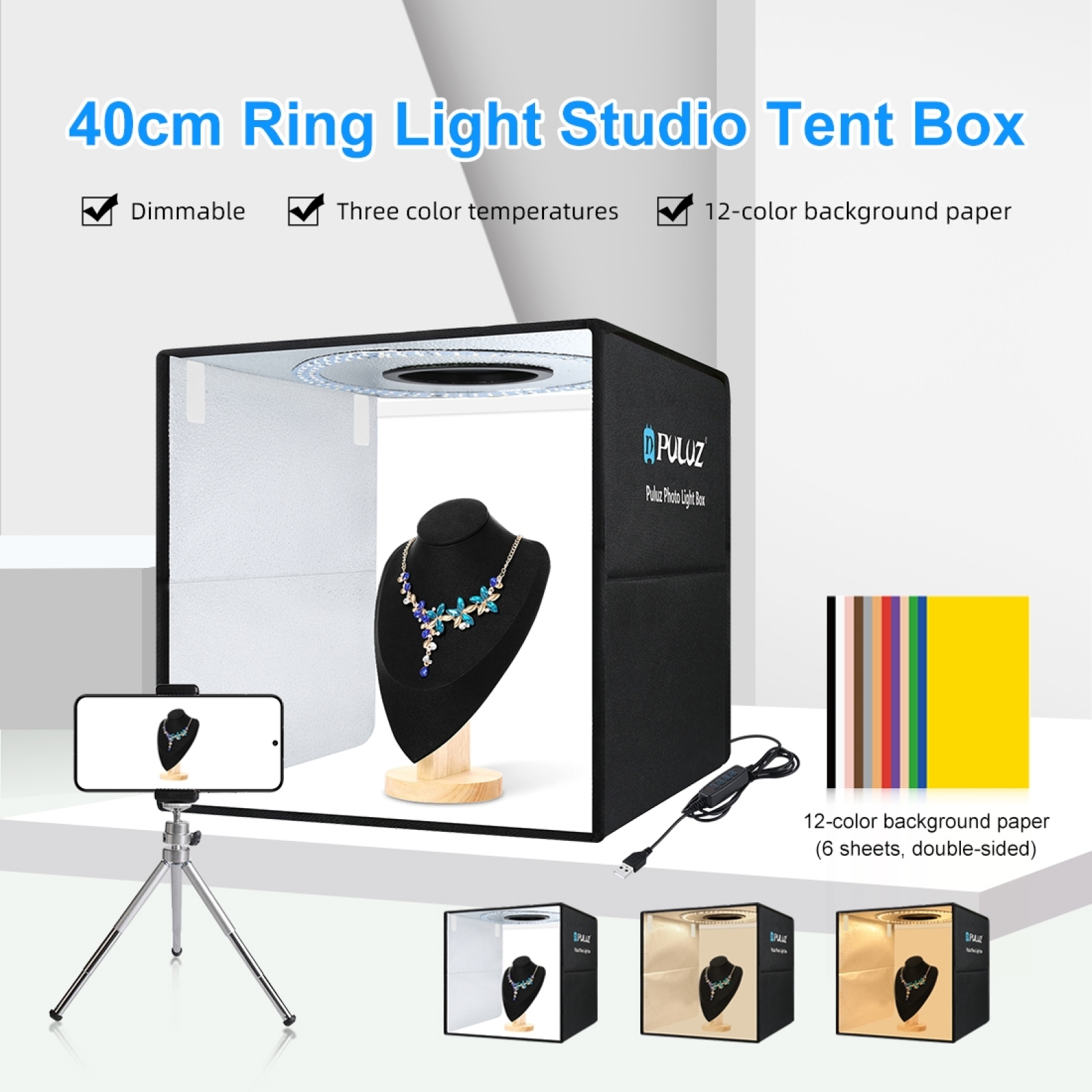 PULUZ 40cm Folding Portable Ri - مراجعة Photography Lighting Case وسعره