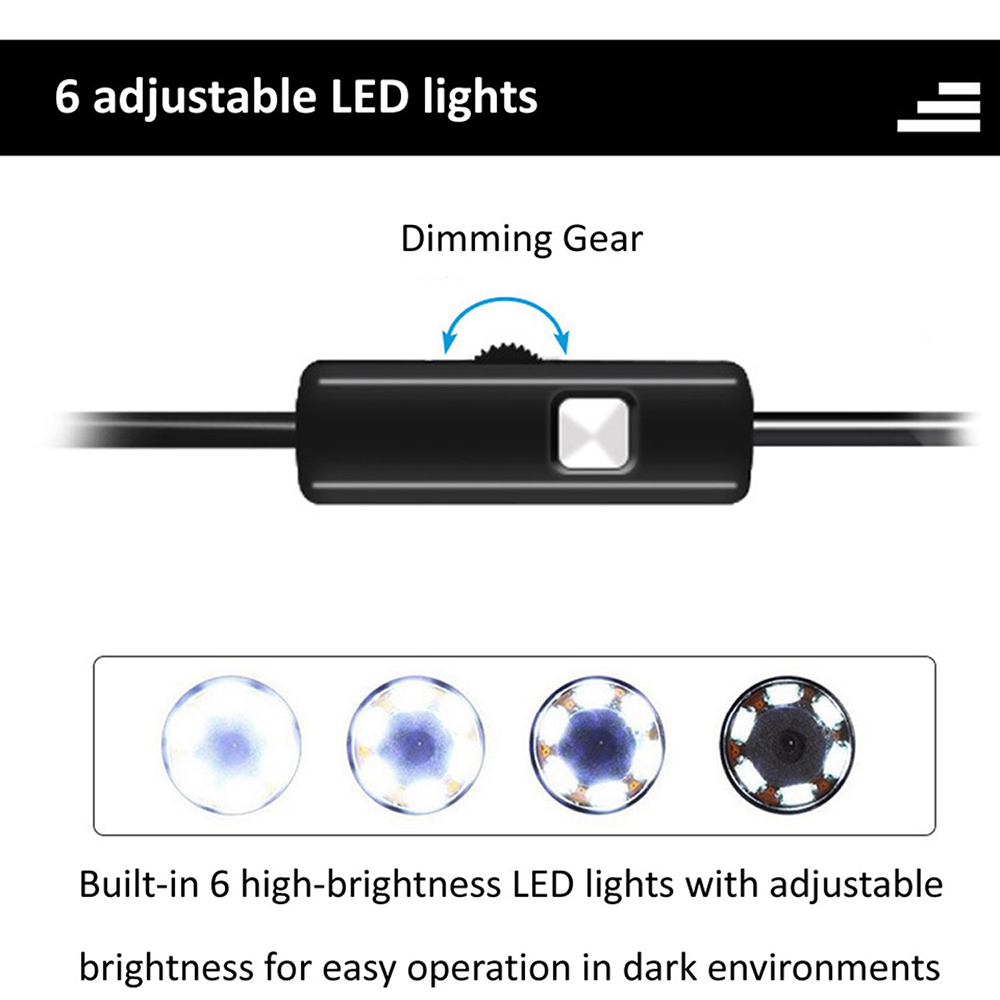 6 LED Light 7mm 1M  Endoscope  - مراجعة Macro Photography Led Lighting وسعره