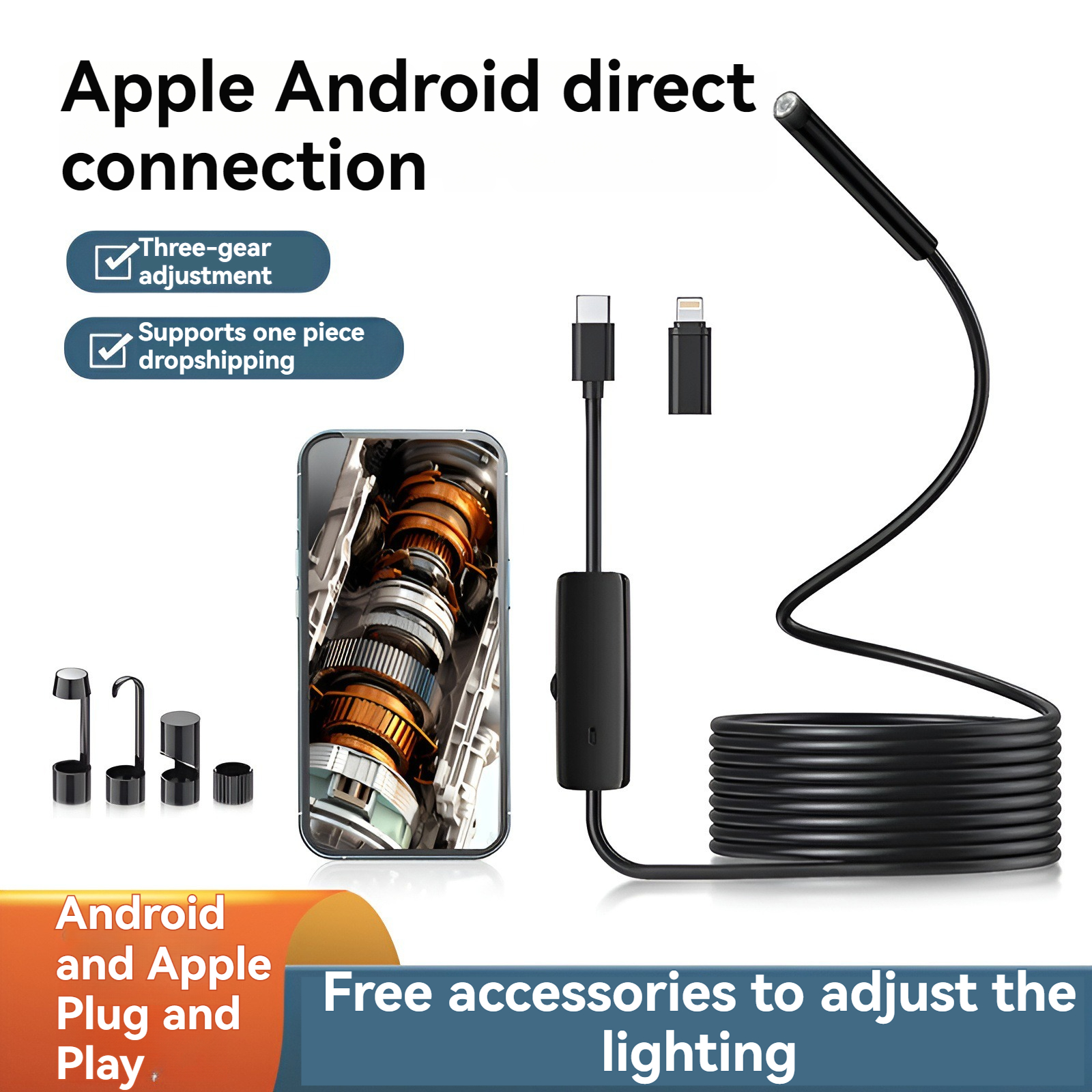 8mm Lens Industrial Endoscope, - مراجعة Macro Photography Led Lighting وسعره