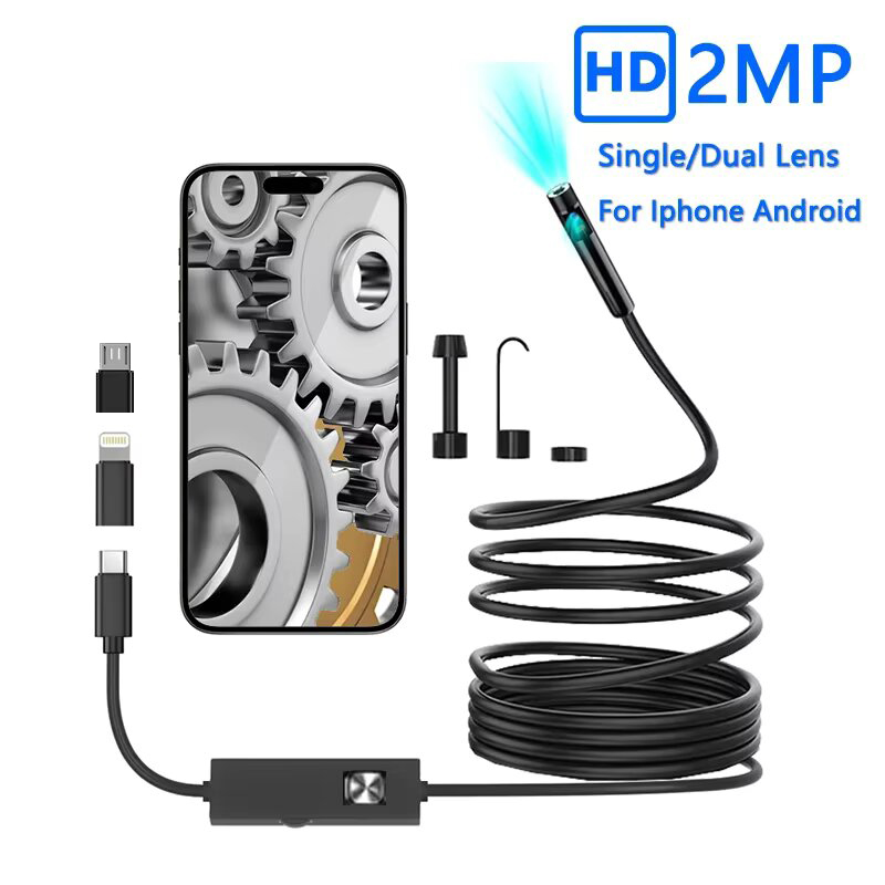 Single/Dual Lens Endoscope Cam - مراجعة Macro Photography Led Lighting وسعره