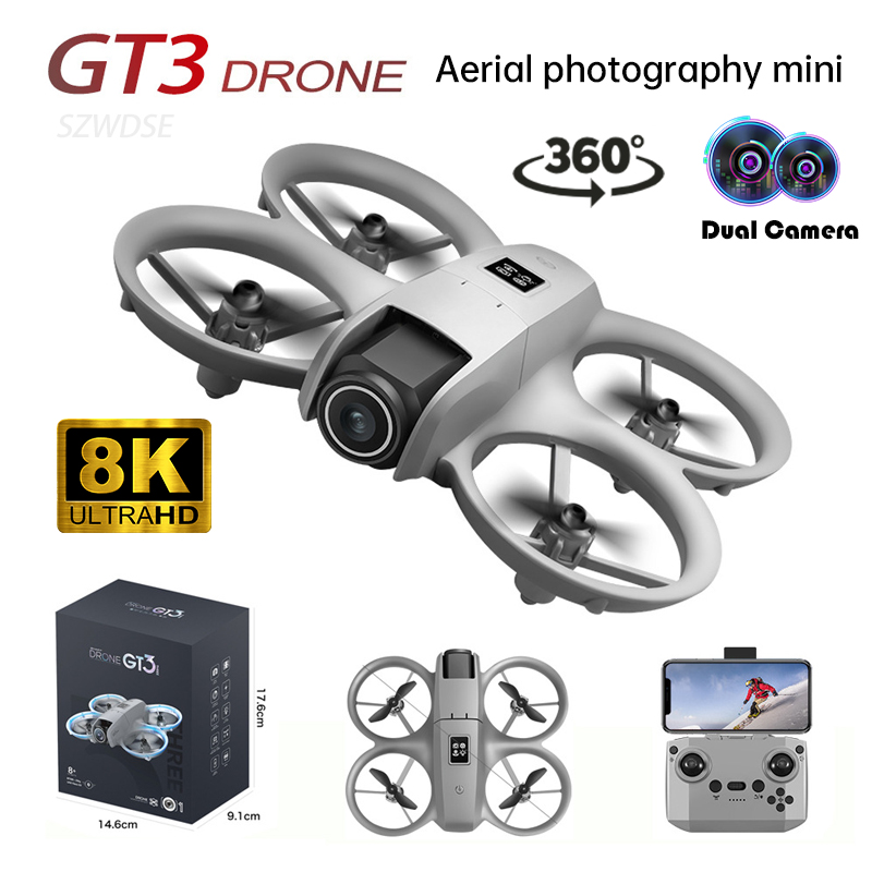 NEW GT3 Mini Foldable Drone Wi - مراجعة Photography Lighting Position وسعره