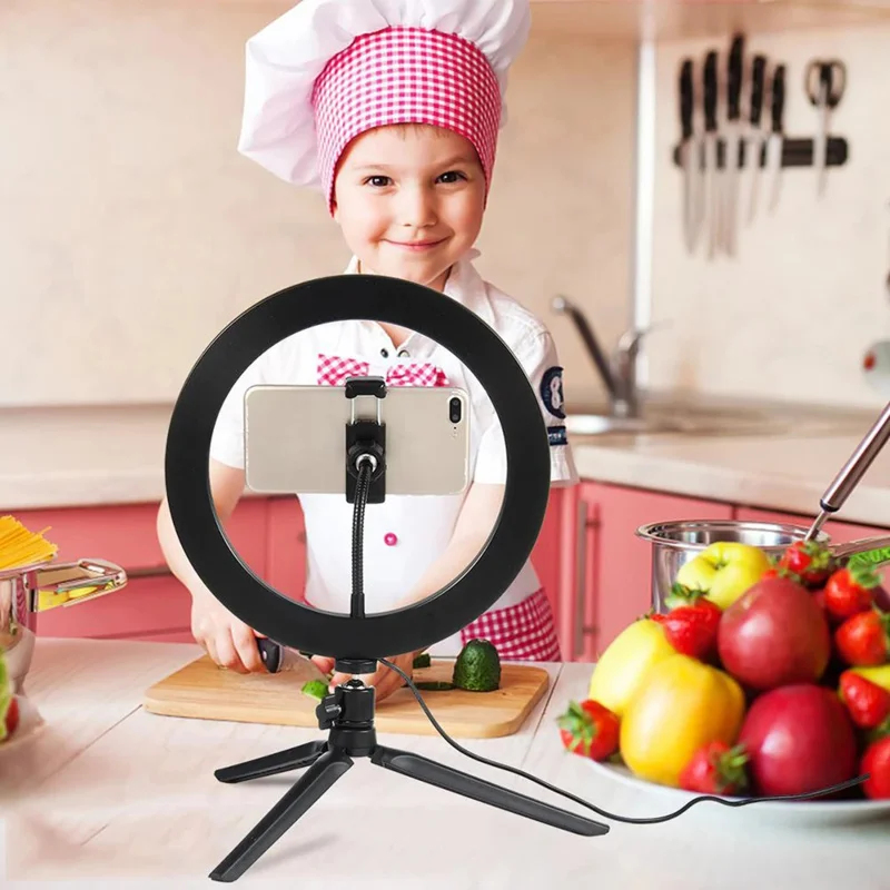 Dimmable26cm LED Ring Light Ki - مراجعة Macro Photography Lighting Kit وسعره