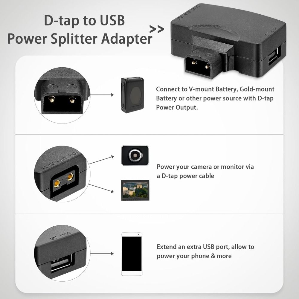 11V-17V D Tap to USB Adapter 5 - مراجعة V Mount Battery وسعره