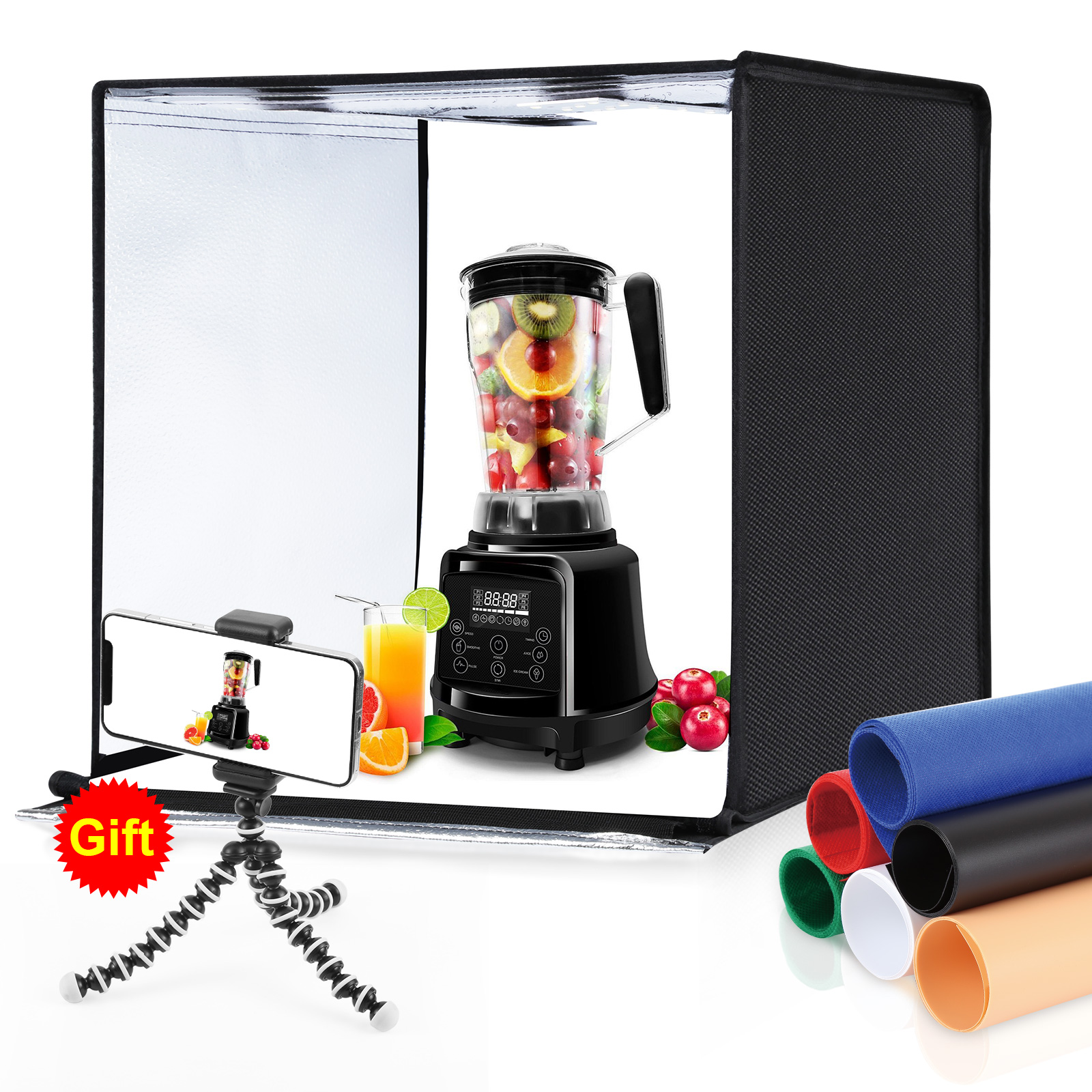 PULUZ 60cm Photo Studio Light  - مراجعة Photography Lighting Case وسعره