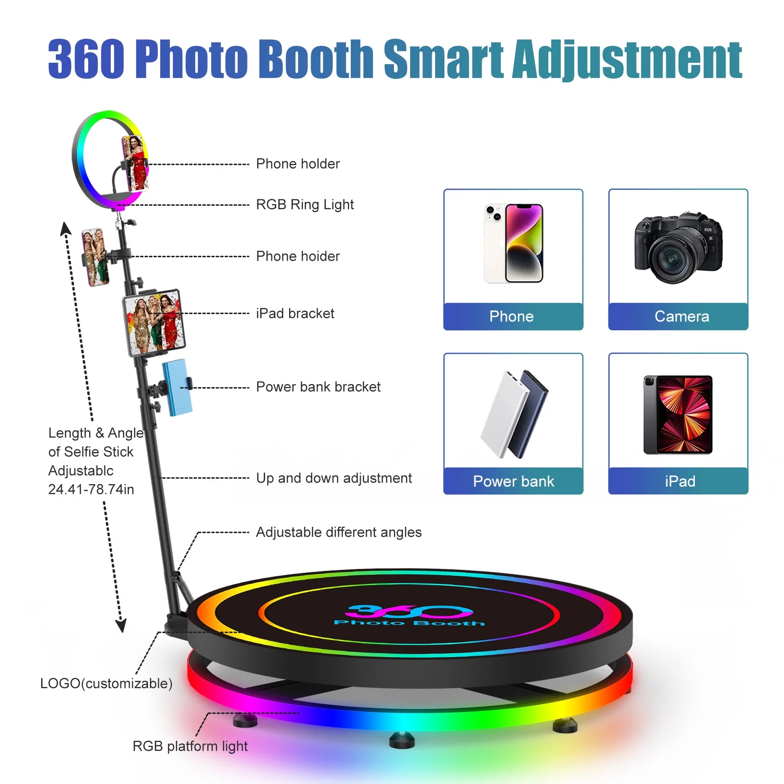 360 Photo Booth with Flight Ca - مراجعة Photography Lighting Case وسعره