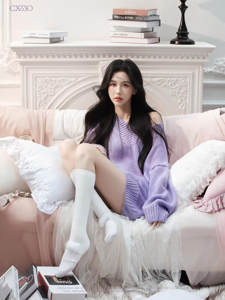 Autumn Winter Purple Sweater O - مراجعة Photography Lighting Style وسعره